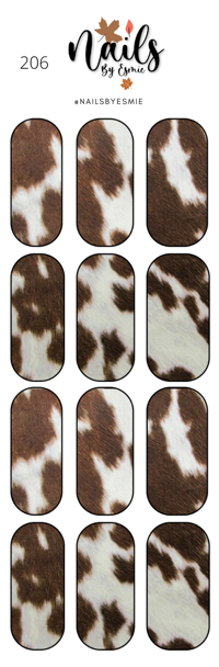 #206 Cow Print - Full Cover Decals