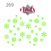 #269 Lime Green Snowflakes