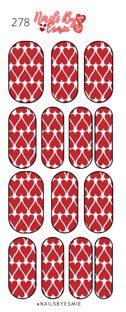 #278 Red Hearts - Full Cover Decals