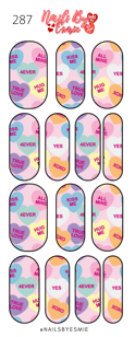 #287 Conversation Hearts - Full Cover Decals