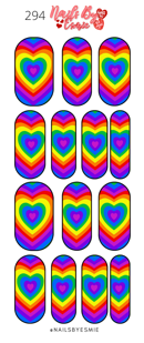 #294 Rainbow Hearts - Full Cover Decals