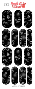 #295 Black & White Airbrush Hearts - Full Cover Decals