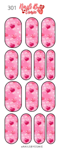 #301 Pink Hearts - Full Cover Decals
