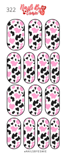 #322 Pink & Black Cow Print - Full Cover Decals