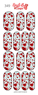 #349 Red Hearts - Full Cover Decals