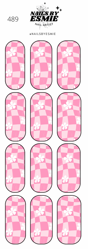#489- Checkered Pink