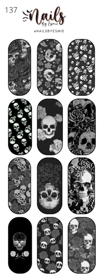 #137 Skulls & Roses (B&W)