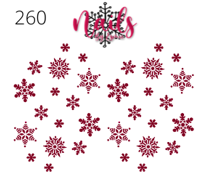 #260 Burgundy Snowflakes