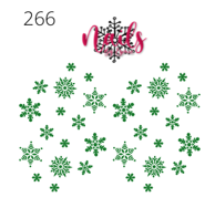 #266 Dark Green Snowflakes