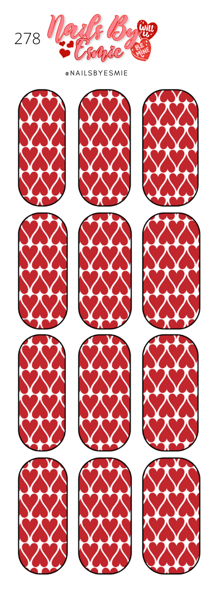 #278 Red Hearts - Full Cover Decals