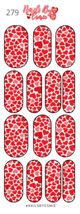 #279 Red Hearts - Full Cover Decals