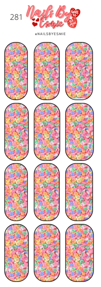 #281 Conversation Hearts - Full Cover Decals