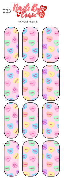 #283 Conversation Hearts - Full Cover Decals