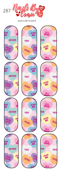 #287 Conversation Hearts - Full Cover Decals