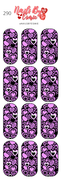 #290 Purple Hearts - Full Cover Decals