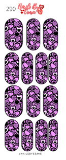 #290 Purple Hearts - Full Cover Decals