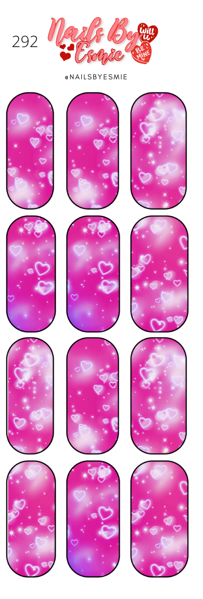 #292 Pink Airbrush Hearts - Full Cover Decals