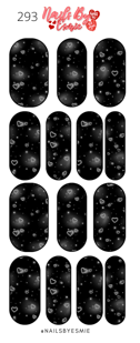 #293 Black & White Airbrush Hearts - Full Cover Decals