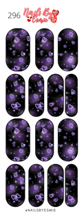 #296 Purple Airbrush Hearts - Full Cover Decals