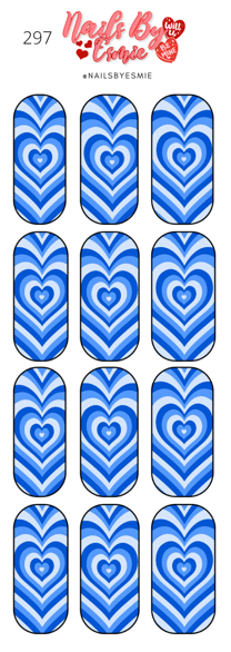 #297 Blue Hearts - Full Cover Decals