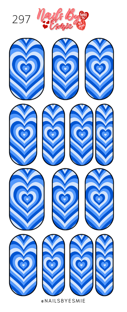 #297 Blue Hearts - Full Cover Decals