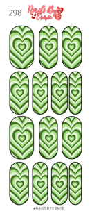 #298 Green Hearts - Full Cover Decals