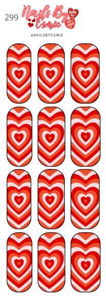 #299 Red Hearts - Full Cover Decals