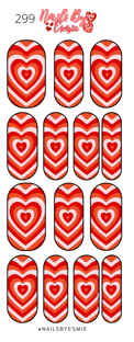 #299 Red Hearts - Full Cover Decals