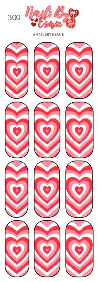 #300 Pink Hearts - Full Cover Decals