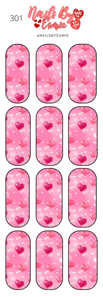 #301 Pink Hearts - Full Cover Decals