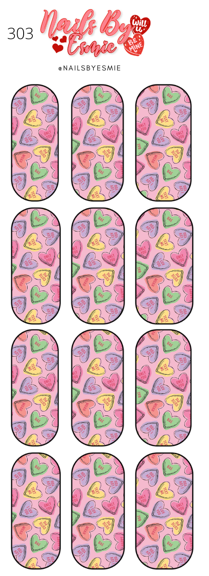 #303 Conversation Hearts - Full Cover Decals