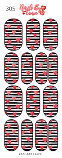 #305 Stripes & Hearts - Full Cover Decals