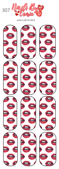 #307 Red Lips - Full Cover Decals