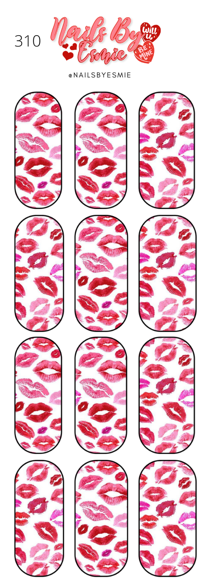 #310 Pink & Red Lips - Full Cover Decals