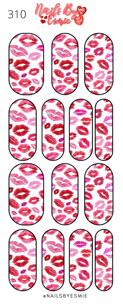 #310 Pink & Red Lips - Full Cover Decals