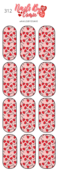 #312 Red Heart Lollipops - Full Cover Decals