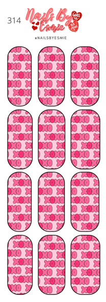 #314 XOXO Pink - Full Cover Decals