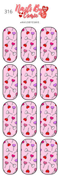 #316 Multicolored Lollipops - Full Cover Decals