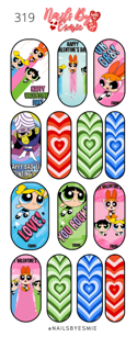 #319 Powerpuff Girls 90s V-Day Cards - Full Cover Decals