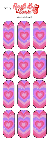 #320 Pink & Purple Hearts - Full Cover Decals