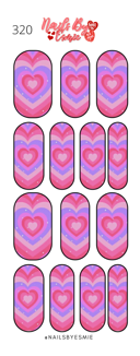 #320 Pink & Purple Hearts - Full Cover Decals