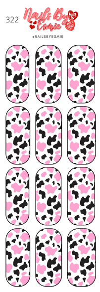 #322 Pink & Black Cow Print - Full Cover Decals