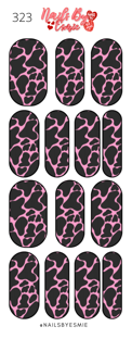 #323 Pink & Black Cow Print - Full Cover Decals