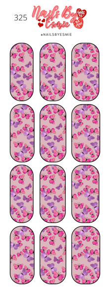 #325 Pink & Purple Butterflies - Full Cover Decals