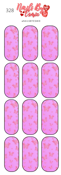 #328 Pink Butterflies - Full Cover Decals