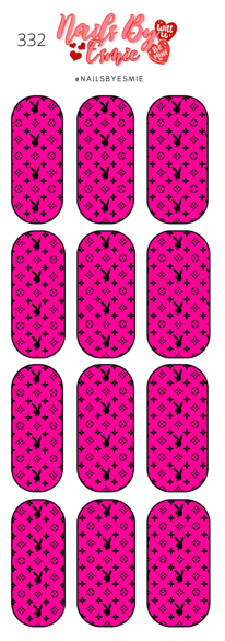 #332 Pink Playboy LV - Full Cover Decals