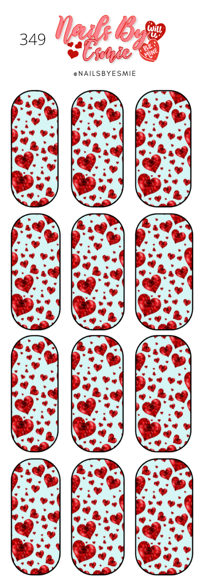 #349 Red Hearts - Full Cover Decals