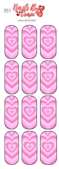 #351 Pink Hearts - Full Cover Decals