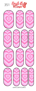 #351 Pink Hearts - Full Cover Decals