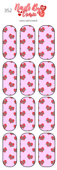 #352 Love Yourself Hearts - Full Cover Decals